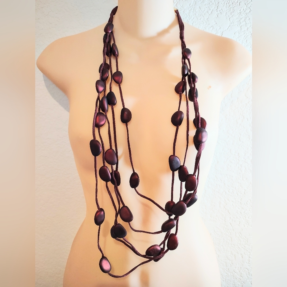 St Thomas Multi-Strand Necklace in Deep Purple